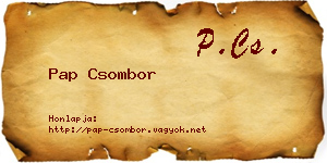Pap Csombor névjegykártya